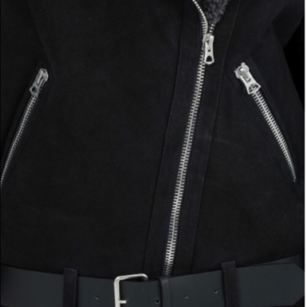 Acne Studios Velocite Suede Shearling Jacket - Picture 2 of 3
